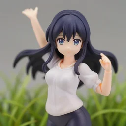 still figurine of grass wearing an elegant blouse, tsurime eyes, tareme eyes, eyes by kon satoshi, personification, dynamic pose, detailed product photo, featured on amiami, tone mapped, beautiful composition, 8 5 mm, f. 1 4
