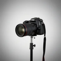 a photographer taking a picture. canon eos mark ii. professional studio lighting. vignette. bluish tones. dslr photo