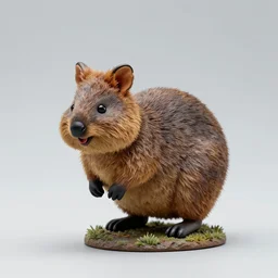 80mm resin detailed miniature of fluffy quokka, Product Introduction Photos, 4K, Full body, simple background