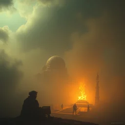 we did not send down to you the quran that you should be miserable, volumetric lighting, highly detailed, by greg rutkowski, complementing colors