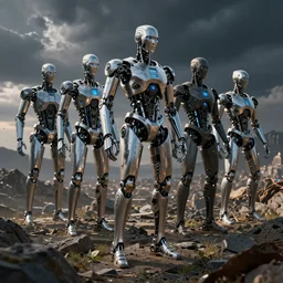philharmonic of cyborgs, cinematic shot, extremely detailed