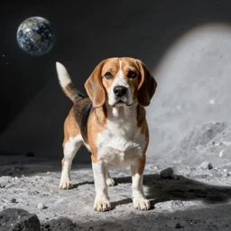 beagle dog in space