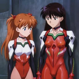 asuka looking at shinji, asuka, asuka disappointed at little shinji, asuka wearing a german outfit, shinji being embarrassed, neon genesis evangelion scene, anime scene, condescending, anime, anime girl, ambient lighting, cel shading, beautiful, trending digital art