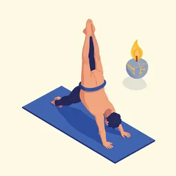 an isometric yoga illustration designed by eboy and sir carma