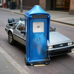 delorean in blue