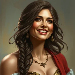 photo of anne stokes with simple smile paint detailed digital artstation, portrait hd 4 k, y greg rutkowski and gaston bussiere and craig mullins and j. c. leyendecker, hd