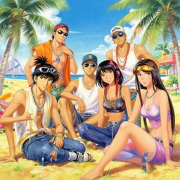 beautiful painting of hiphop solarpunk summertime chill, by hirohiko araki, howard pyle, jimmy lawlor, joao ruas, joe madureira, kelly sue deconnick. trending on artstation, 8 k, masterpiece, graffiti paint, fine detail, full of color, intricate detail, golden ratio illustration, face enhance