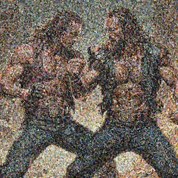 jesus and john wick fighting comic style, highly detailed, mega detailed, hd