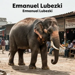 cinematography elephant walking through Indian market by Emmanuel Lubezki