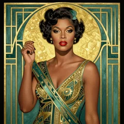 Official portrait of billie holiday in the style of art deco, masterpiece