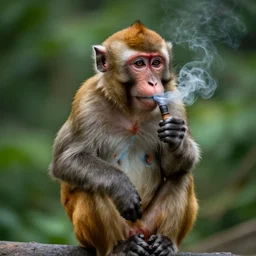 a smoking monkey