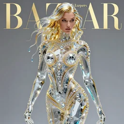 sculpture of Bella Hadid made of glass!!!!!!, crystals, diamonds and some ice::great proportions, intricate silhouette, golden ratio::female, liquids, caustics, vfx, transparency, harper's bazaar, vogue, magazine, insanely detailed and intricate, concept art, close up, ornate, luxury, elite, elegant, trending on artstation::by ruan jia, by Kenneth Willardt, by ross tran, by WLOP, by Andrei Riabovitchev