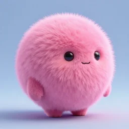 high quality 3 d render hyperrealistic very cute big spherical creature, whiskers, plush mascot, short spiky dense fluffy smooth hair, isometric 3 d, psychedelic lighting pink fluffy fur 1 cm long, 1 5 0 mm, smooth background, artstation, ultra detailed, elegant, ultra detailed, octane render