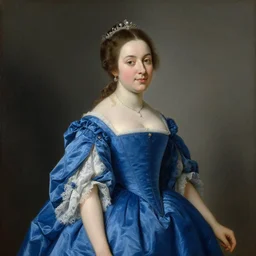 1 7 7 0 s portrait of a beautiful french princess as an archduchess by heinrich fuger, highly detailed, a beautiful long blue gown, beautiful face with gentle features, oil on canvas, circa 1 7 7 3