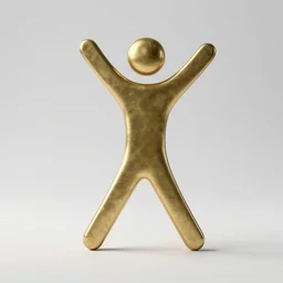 a brass symbol of humanity