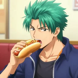 yakuza kiryu eating a hot dog