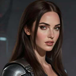 “ portrait of megan fox by greg rutkowski, young, attractive, highly detailed portrait, scifi, digital painting, artstation, concept art, smooth, sharp foccus ilustration, artstation hq ”