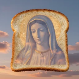 sunset clouds in shape of a giant virgin mary face ( 1 0 0 ) like toast