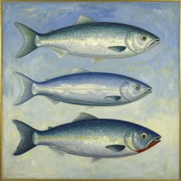 zepplins in the shape of fish, 1905, brightly coloured oil on canvas, by ilya repin
