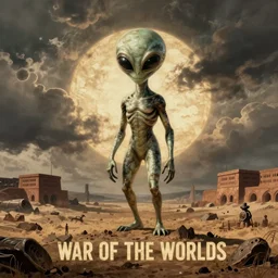 war of the worlds, communist propaganda outfit, retro alien