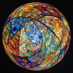 inside a sphere with colorful walls made of crystals, interconnected, 360 degree view, dynamic lighting, 4k, HQ, hyper realistic, octane render, colorful, vibrant, venetian glass, by james jean, brian froud, ross tran, alphonse mucha, Olafur Eliasson
