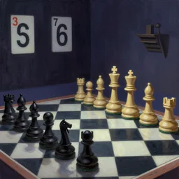 surreal chess, 8 0's style synthwave, matte colors, highly detailed, digital painting, award winning illustration by charles blackman