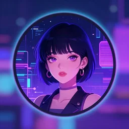 a very beautiful synthwave profile picture