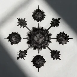 one big inkblot on the paper, rorschach test, symmetrical, slightly styled to Dan Flavin