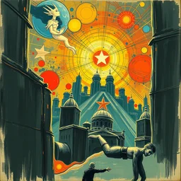 the incredible. highly detailed digital painting, marker pen, soviet realism, engraving, artstation, concept art, smooth, sharp focus, vivid grunge, manga illustration, unreal engine 5, 8, abstract by kandinsky and hilma af klint and malevich and lissitzky