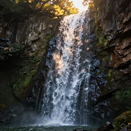 waterfall on a cliff face