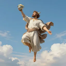 cheef keef ascending into heaven holding cup of lean, biblical image, style of gustave dore, highly detailed, beautiful, high contrast, black and white