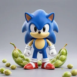 blue natto in the shape of sonic the hedgehog, sonic in the shape of fermented soybeans, cyberpunk artstation 4 k octane render