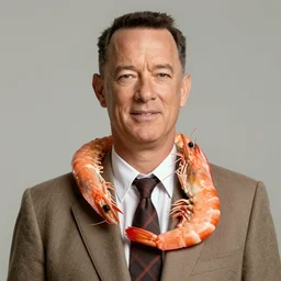 tom hanks as forrest gump with a giant shrimp around the neck, photorealistic, cgsociety, artstation