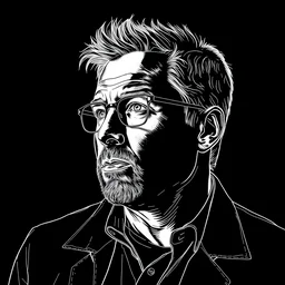 elon musk, line drawing