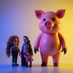 cronenberg flesh monster piglet by wayne barlow and greg rutkowski and donato giancola, action figure, sofubi, studio lighting, colored gels, colored background, xf iq 4, 1 5 0 mp, 5 0 mm, f 1. 4, iso 2 0 0, 1 / 1 6