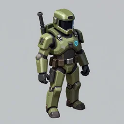 original nano cyber mercenary soldier isometric character commission concept art trending on artstation