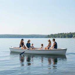 found photo of family summer boating on lake champlain