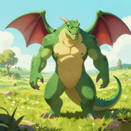 a beautiful illustration of trogdor in the countryside by Tim White