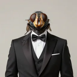 a portrait of a fly wearing an elegant suit, artstation
