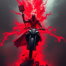 ghost rider coming out of a red mist, epic, trending on artstation, profile pic, centered, accurate anatomy, highly detailed, digital art,