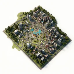 fictional 3 d land plot ; moe art style ; isometric ; inspired by cyberpunk 2 0 7 7 ; highly detailed map ; realistic proportions ; realistic lighting ; hyperrealistic ; octane render ; unreal engine 5