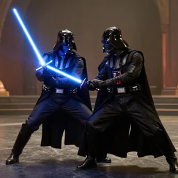 morbius fighting darth vader with a lightsaber