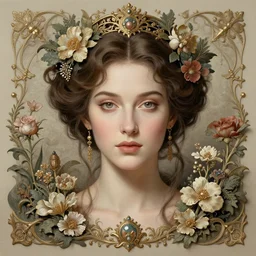 a beautiful detailed front view portrait of a woman with ornate growing around, ornamentation, flowers, elegant, beautifully soft lit, by wayne barlowe, peter mohrbacher, kelly mckernan,