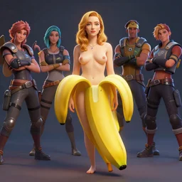 anthropomorphic full body portrait of emma stone as a banana, au naturel, hyper detailed, digital art, trending in artstation, cinematic lighting, studio quality, smooth render, unreal engine 5 rendered, octane rendered, art style by klimt and nixeu and ian sprigger and wlop and krenz cushart and pixar, riot, fortnite, overwatch
