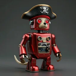 pirate ( ( ( ( ( 1 9 5 0 s retro future robot android dog. muted colors. ) ) ) ) ) by jean baptiste monge!!!!!!!!!!!!!!!!!!!!!!!!! chrome red