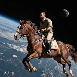 will smith riding a horse in space