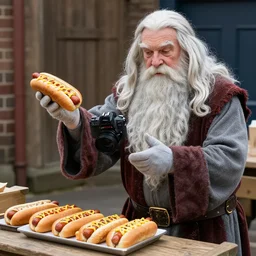 Gandalf selling hot dogs, dslr photo