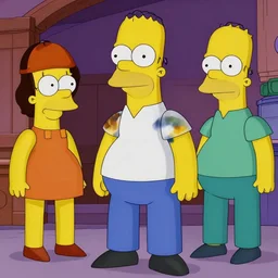 akira kurosawa seven simpsons, digital artwork, photo, movie still, photorealistic.