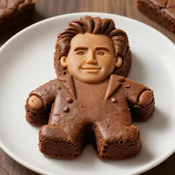 epic professional digital award winning food photo of a brownie shaped like robert downey jr., artstation, cgsociety, epic, stunning, gorgeous, much wow, much detail