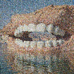 there is a void made of teeth in lake havasu in the foreground with water reflections. my teeth are sharp. tourist trap.